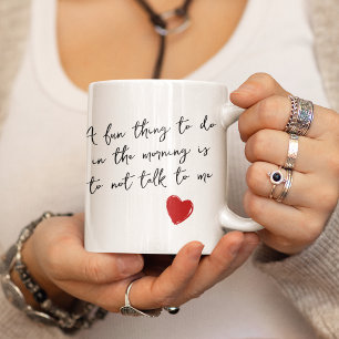 Caneca De Café Citação engraçada em preto e branco Bom dia Acorda