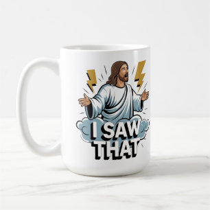 Caneca De Café Citação Engraçada Jesus Meme Eu Vi Aquilo Poster C