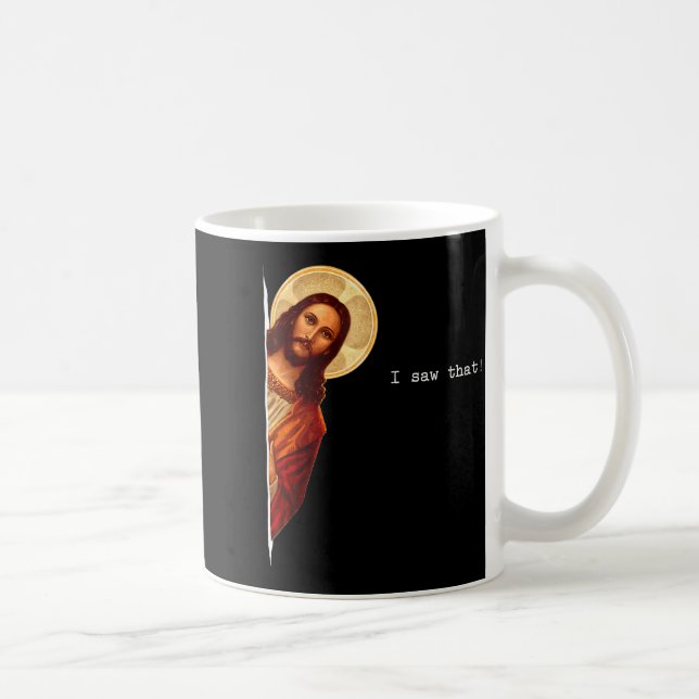 Caneca De Café Citação Engraçada Jesus Meme Eu Vi Esse Presente C (Direita)