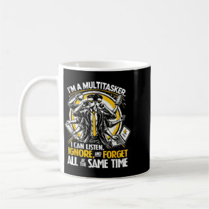 Caneca De Café Citação Engraçada Multitarefa Humorística