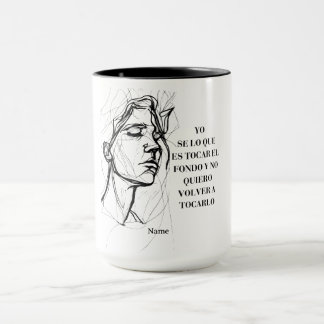 Caneca de Café Citação Espanhola Resiliente