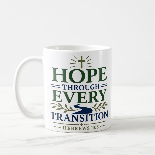 Caneca De Café Citação Espiritual Esperança Através de Cada Trans (Esquerda)