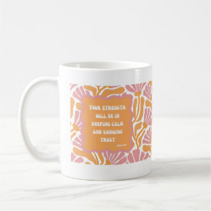 Caneca De Café Citação Floral Cor-de-rosa com Bíblia Verso