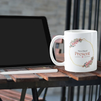 Caneca De Café Citação Floral de Presente de Mãe
