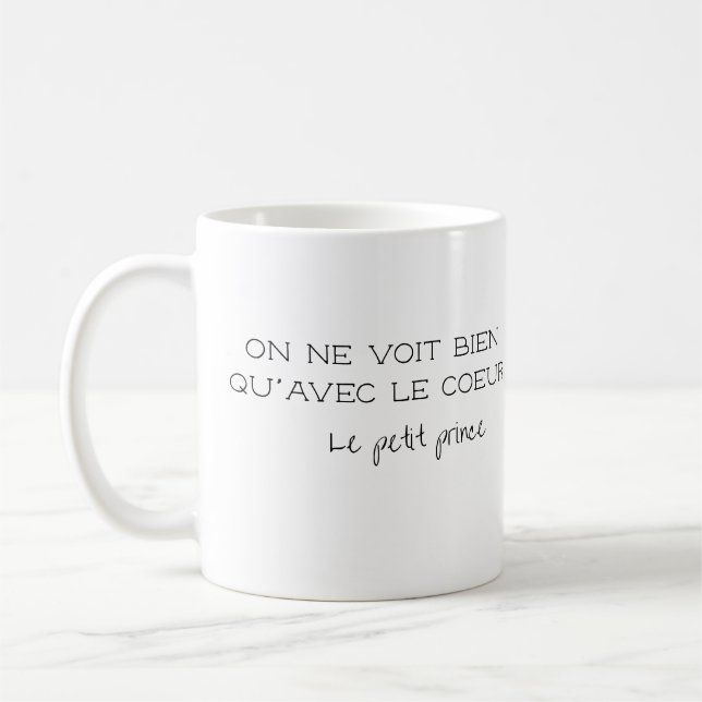 Caneca De Café Citação Francesa Personalizada (Esquerda)