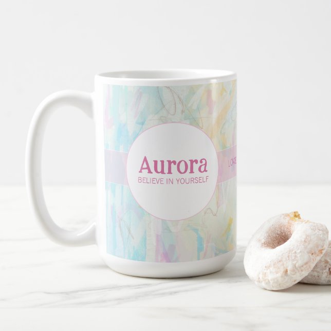 Caneca De Café Citação Inspiradora Acredite Em Si Mesmo (Com Donut)