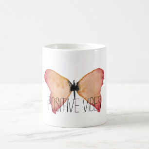 Caneca De Café Citação inspiradora da borboleta Peach