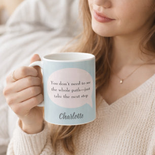 Caneca De Café Citação inspiradora de objetivo em rosa suave e ve
