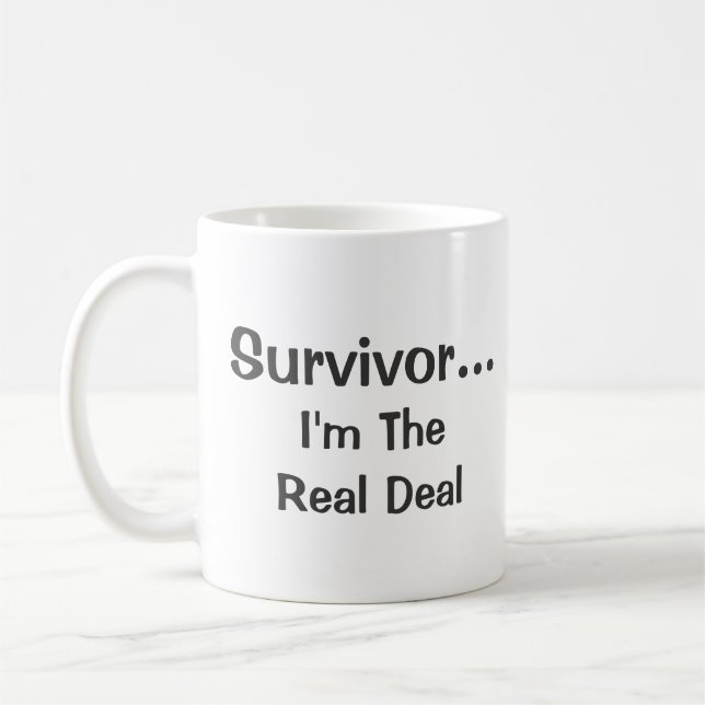 Caneca De Café Citação Inspiradora de Sobrevivente Negócio Real (Esquerda)