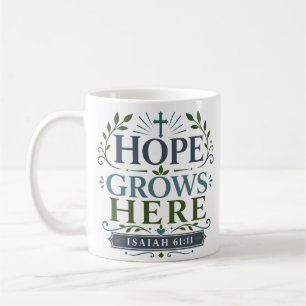 Caneca De Café Citação Inspiradora Devocional A Esperança Cresce 