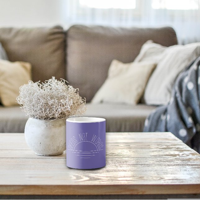 Caneca De Café citação inspiradora do sol branco lavanda (Criador carregado)