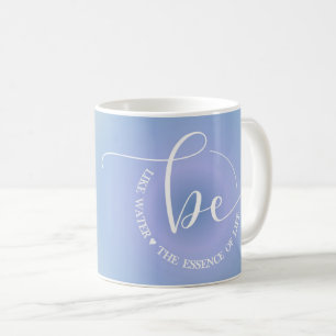 Caneca De Café Citação Inspiradora Moderna Azul Seja Água Café M