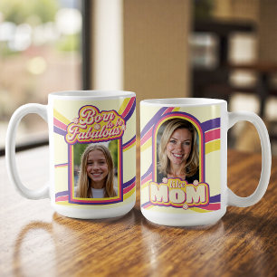 Caneca De Café Citação Legal de Mãe Retro Tipografia Foto Dia das