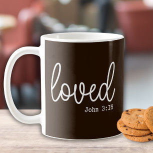 Caneca De Café Citação minimalista de amor marrom de casa de faze
