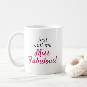 Caneca de Café Citação Moderna Fofa Senhorita Fabu