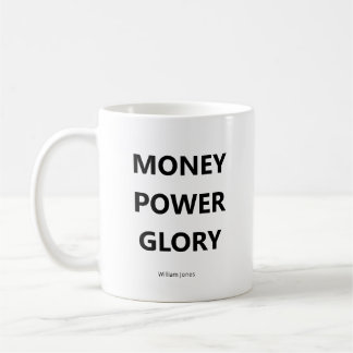Caneca De Café Citação Motivacional de Negócios Preto e Branco