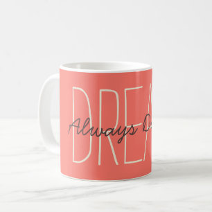 Caneca De Café Citação Motivacional de Sonho Simples Moderna Mini