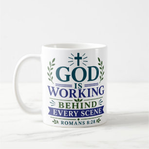 Caneca De Café Citação Motivacional Deus Trabalhando por trás de 