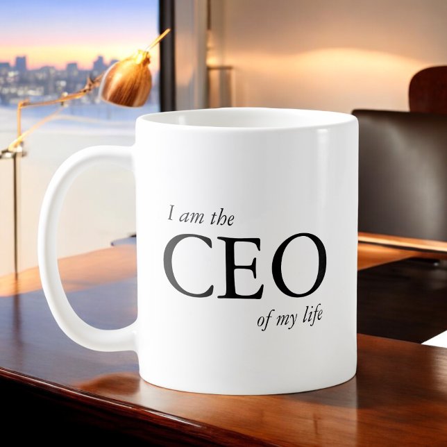 Caneca De Café Citação Motivacional Eu sou o CEO da minha Vida (Criador carregado)