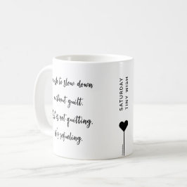 Caneca De Café Citação Motivacional Personalizada de Sábado