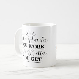Caneca De Café Citação Motivacional Preta Elegante