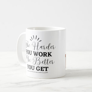 Caneca De Café Citação Motivacional Preta Elegante