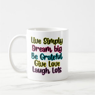 Caneca De Café Citação Motivacional Viva Simplesmente Sonhe Dê Am