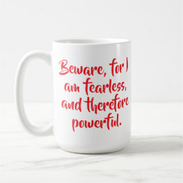 Caneca De Café Citação Personalizada de Mulher Destemida em Letra