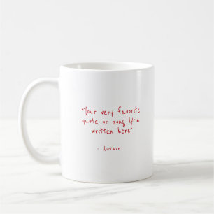 Caneca De Café Citação personalizada em vermelho - crie a sua