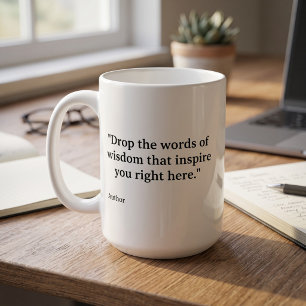 Caneca De Café Citação Personalizada Minimalista Tipográfica