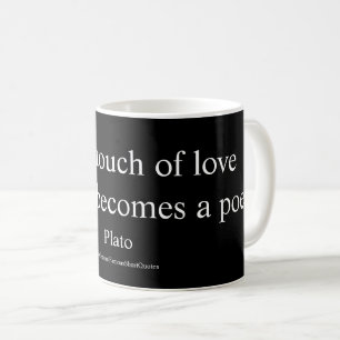 Caneca De Café Citação Platão; O toque do amor