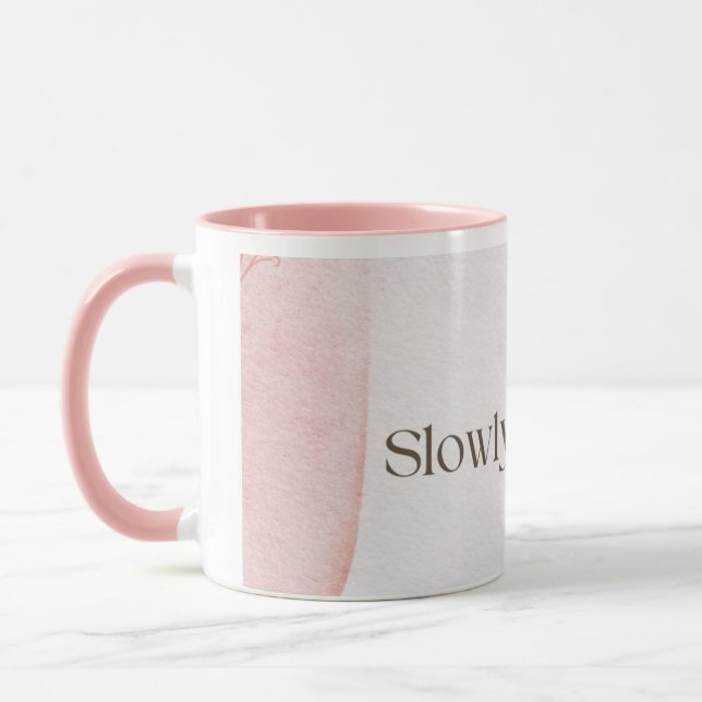 Caneca de Café Citação Poética Lentamente Em Desen (Esquerda)