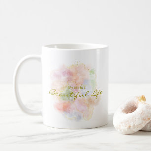 Caneca De Café Citação Positiva Personalizada Arte em Resina Tipo