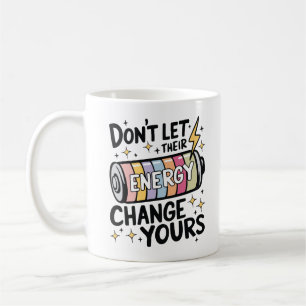 Caneca De Café Citação Positiva Proteja Sua Energia