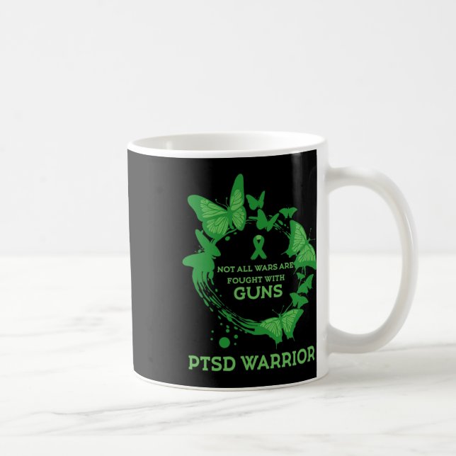 Caneca De Café Citação Ptsd Borboleta Prevenção Depressão Exércit (Direita)