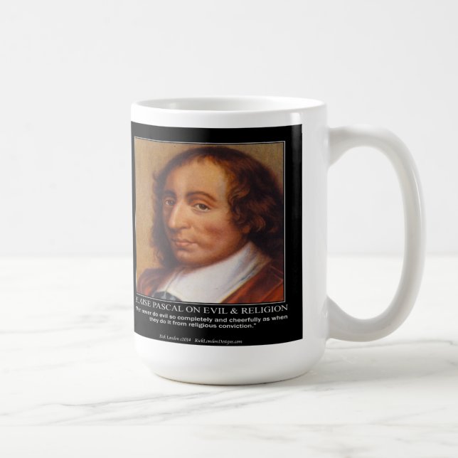 Caneca De Café Citação Religiosa do Mal de Blaise Pascal (Direita)