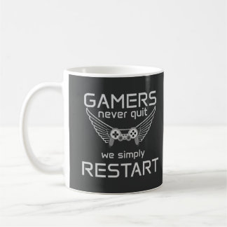 Caneca De Café Citação Retro de Jogos Nunca Desistem