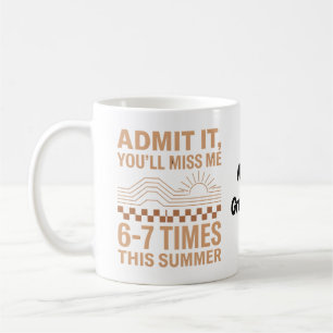 Caneca De Café Citação Retro de Verão Admito que Você Vai Me Perd