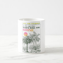 Caneca De Café Citação retro inspiradora de autocuidado