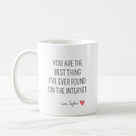 Caneca De Café Citação Romântica Personalizada na Internet