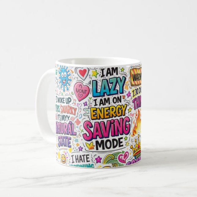 Caneca De Café Citação sarcástica engraçada (Frente Esquerda)