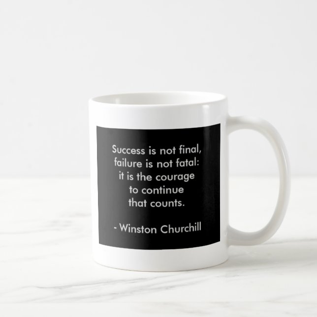 Caneca De Café Citação Winston Churchill; Êxito (Direita)