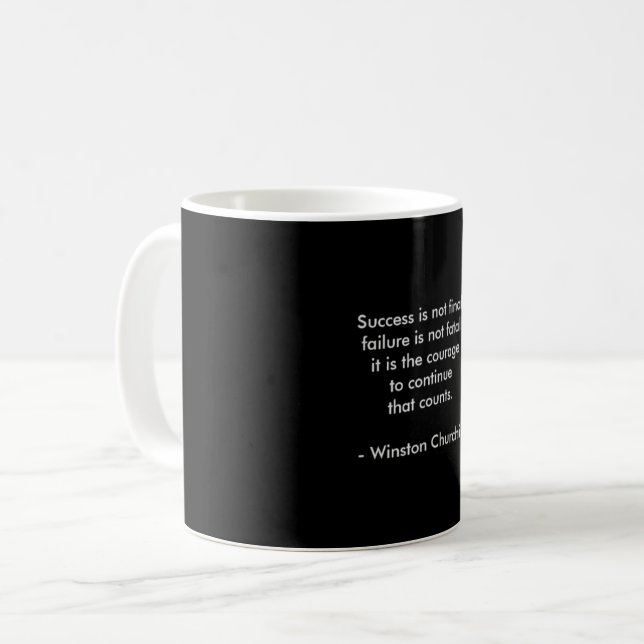 Caneca De Café Citação Winston Churchill; Êxito (Frente Esquerda)