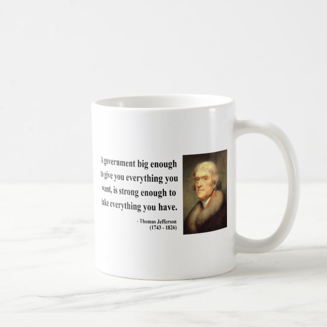 Caneca De Café Citações 1c de Thomas Jefferson (Direita)