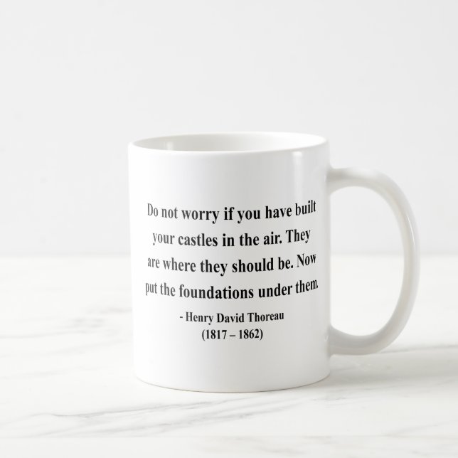 Caneca De Café Citações 2a de Thoreau (Direita)