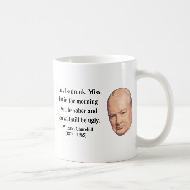 Caneca De Café Citações 2b de Winston Churchill (Direita)