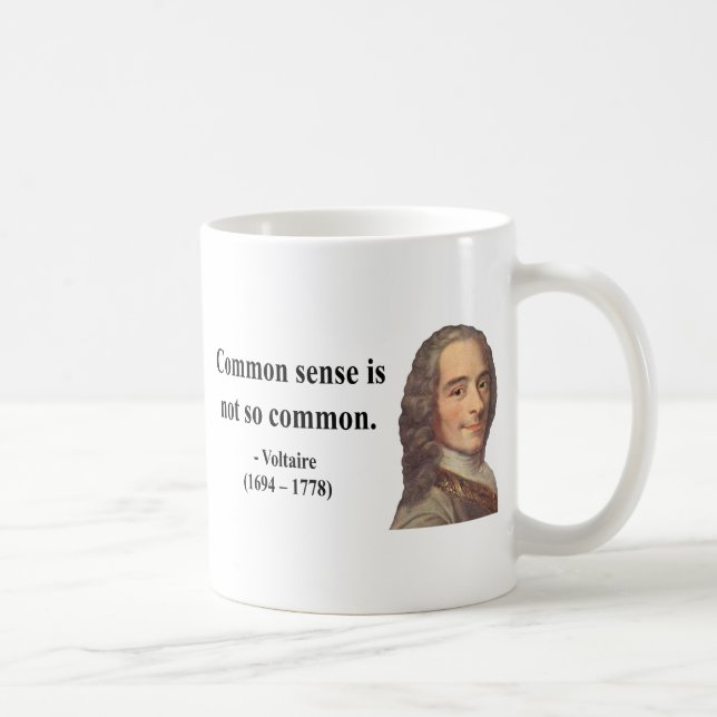 Caneca De Café Citações 3b de Voltaire (Direita)