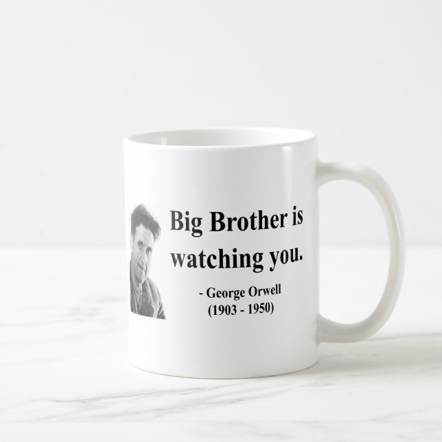 Caneca De Café Citações 5b de George Orwell (Direita)