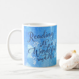 Caneca De Café Citações azuis da tipografia do bibliotecário dos