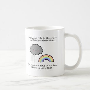 Caneca De Café Citações bonitos da felicidade da nuvem de chuva